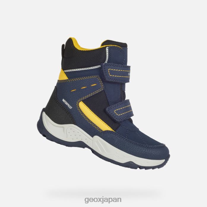 GEOX ヘビ柄ブーツ Geox Light Dragon 2v Navy Blue Kids trainers B465ZA-C4478