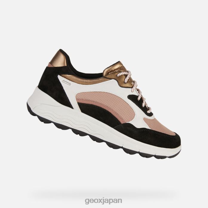 Geox Shoes Japan スフェリカ 4x4 abx 女性 822JX195 女性 ブラック/ダークローズ