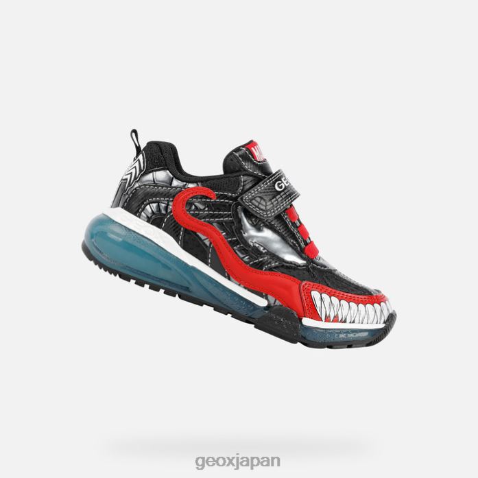 Geox Shoes Japan ベヨニクジュニア 822JX1023 男の子たち 黒/赤