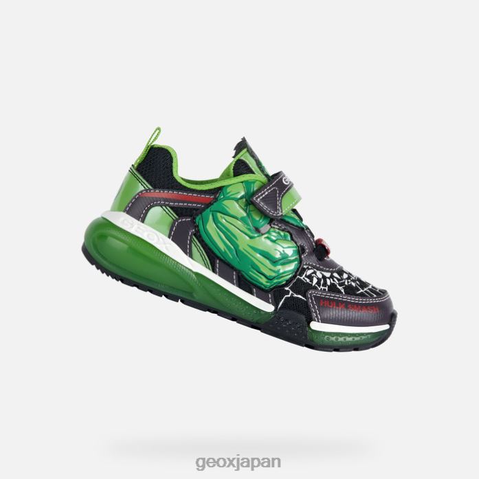 Geox Shoes Japan ベヨニクジュニア 822JX1036 男の子たち 黒/緑