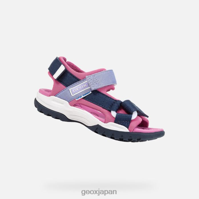 Geox Shoes Japan ボレアリスの女の子 822JX1043 女の子 ネイビー/フューシャ