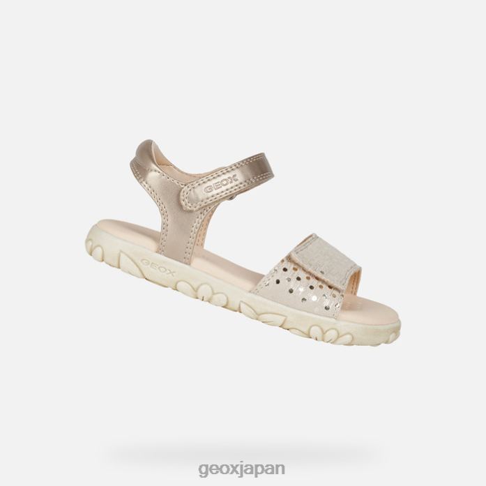 Geox Shoes Japan サンダルハイチの女の子 822JX1055 女の子 ベージュ