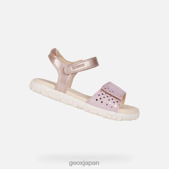 Geox Shoes Japan サンダルハイチの女の子 822JX1059 女の子 アンティークローズ