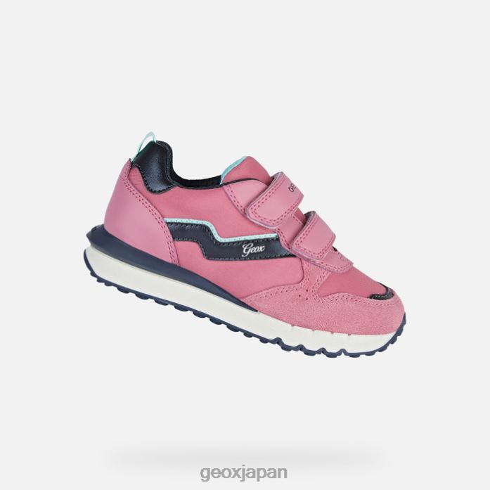 Geox Shoes Japan 断食少女 822JX1094 女の子 フューシャ/ネイビー