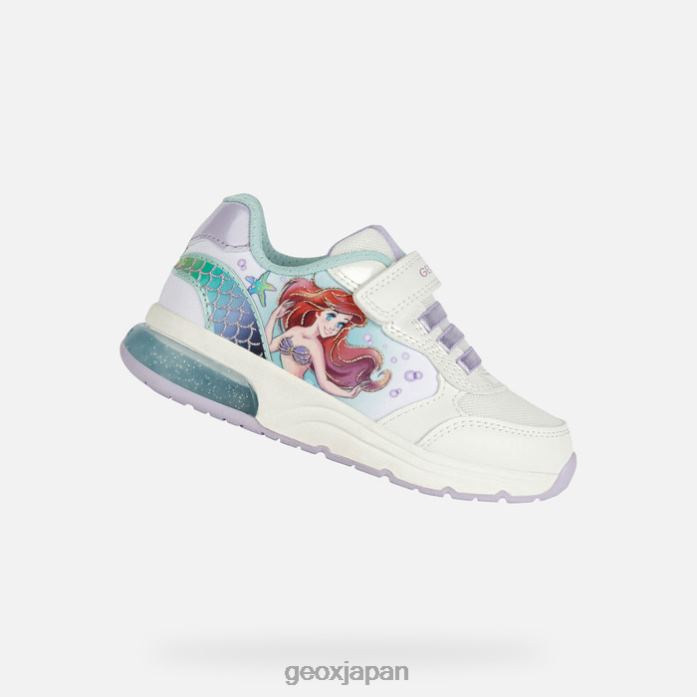 Geox Shoes Japan 宇宙クラブの女の子 822JX1114 女の子 ホワイト/ウォーターシー