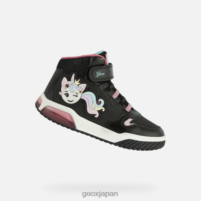 Geox Shoes Japan イケてる女の子 822JX1117 女の子 ブラック/マルチカラー