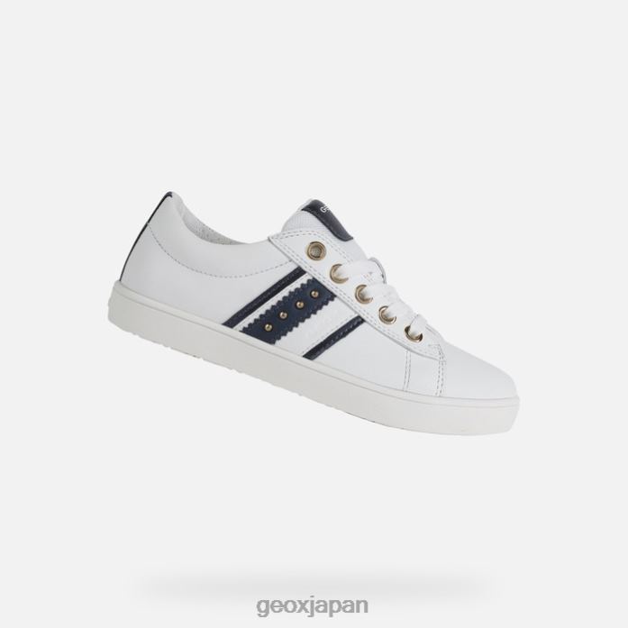 Geox Shoes Japan ケーテガール 822JX1134 女の子 ホワイトネイビー