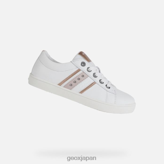 Geox Shoes Japan ケーテガール 822JX1135 女の子 ホワイト/ライトローズ