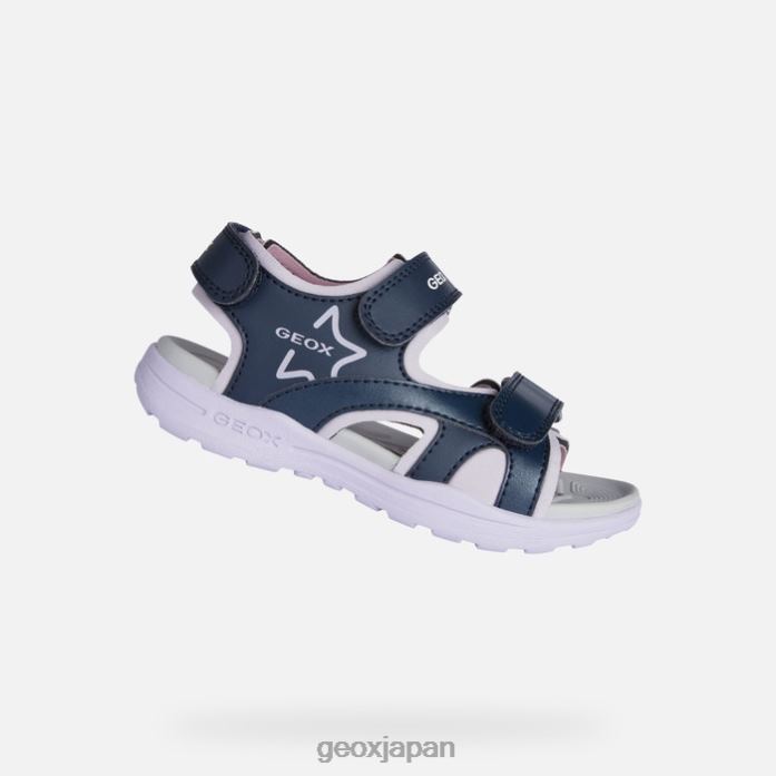 Geox Shoes Japan バニエットガール 822JX1141 女の子 ネイビー/オーキッド