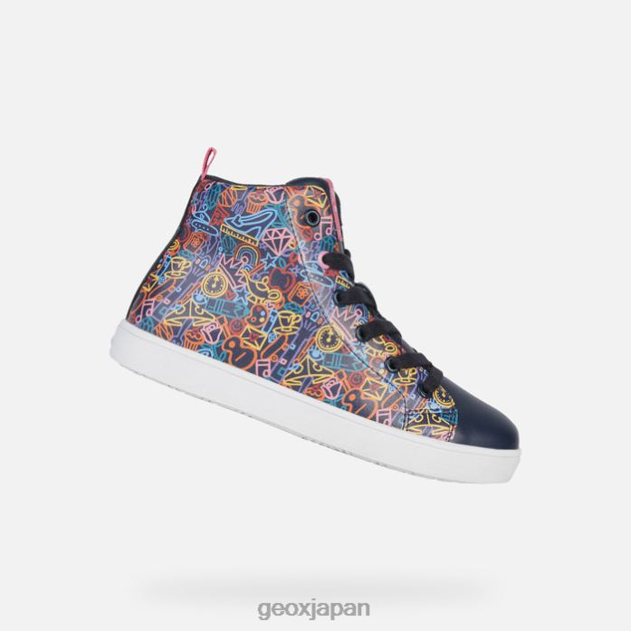 Geox Shoes Japan ケーテガール 822JX1146 女の子 ネイビー/フューシャ