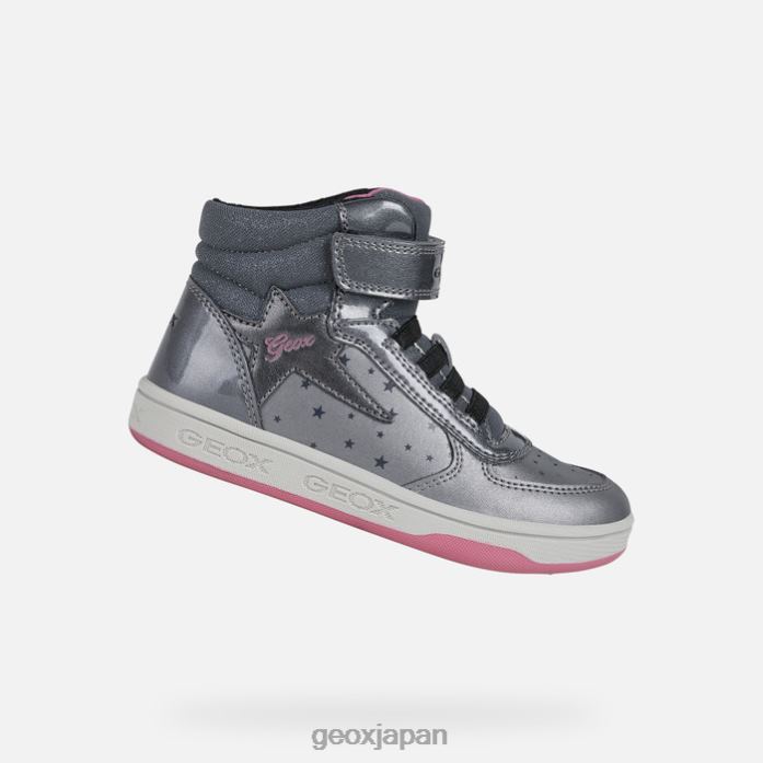 Geox Shoes Japan マルティンガール 822JX1157 女の子 ダークシルバー/フューシャ