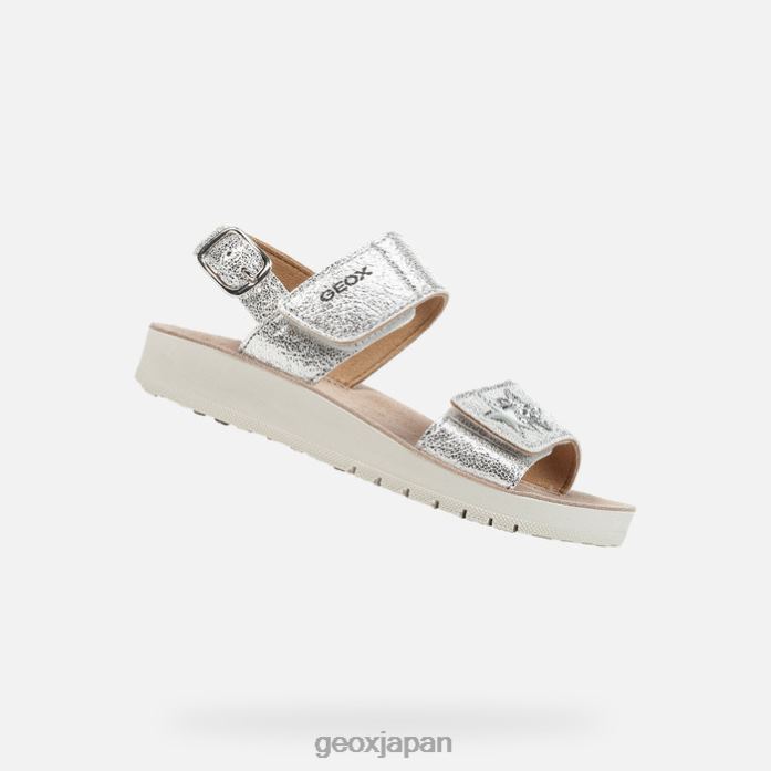 Geox Shoes Japan サンダル コスタレイ ガール 822JX1192 女の子 銀