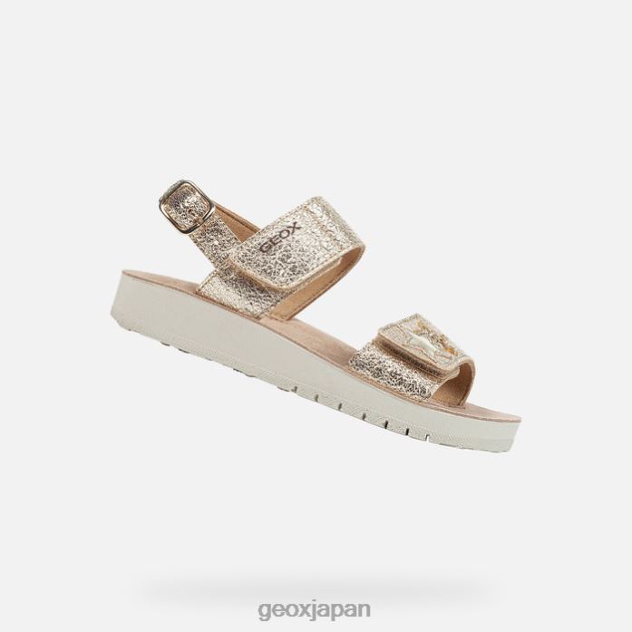 Geox Shoes Japan サンダル コスタレイ ガール 822JX1193 女の子 金