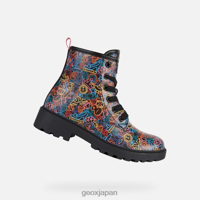 Geox Shoes Japan ケイシーガール 822JX1200 女の子 ブラック/マルチカラー