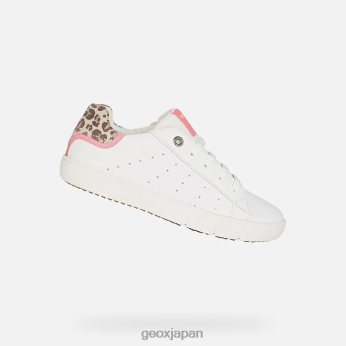 Geox Shoes Japan サイネックスの女の子 822JX1204 女の子 ホワイト/フクシア