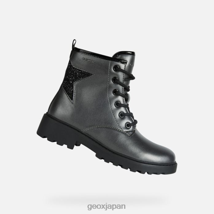 Geox Shoes Japan ケイシーガール 822JX1214 女の子 ダークグレー/ブラック