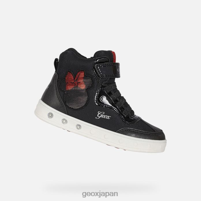 Geox Shoes Japan スカイリンガール 822JX1218 女の子 黒/赤