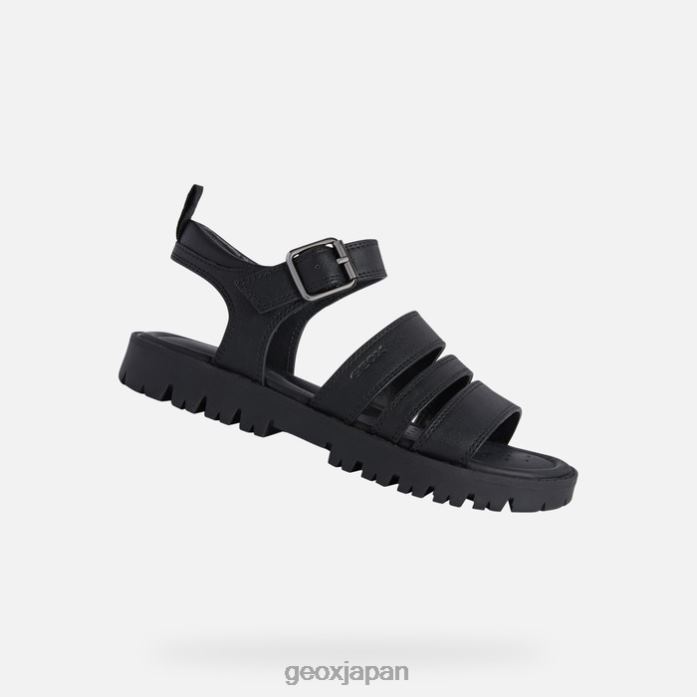Geox Shoes Japan サンダルスターブラッシュガール 822JX1222 女の子 黒