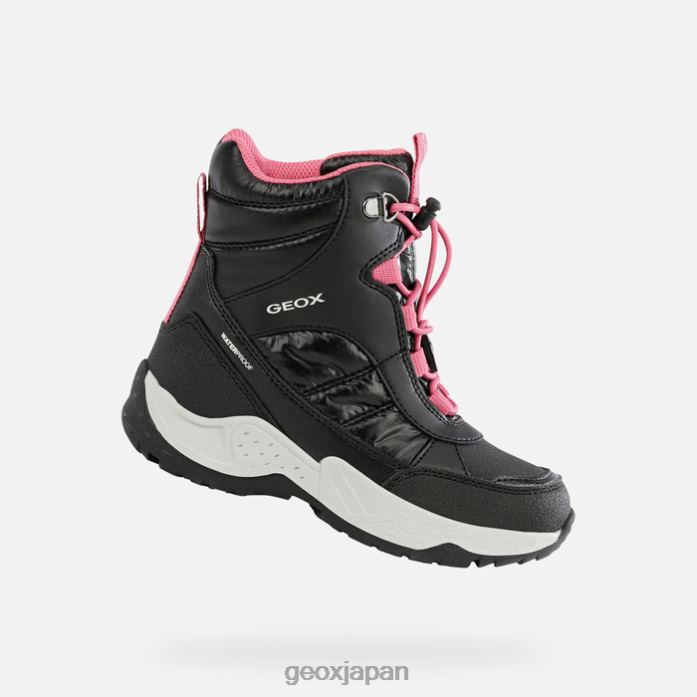 Geox Shoes Japan センティエロガール 822JX1232 女の子 ブラック/フクシア