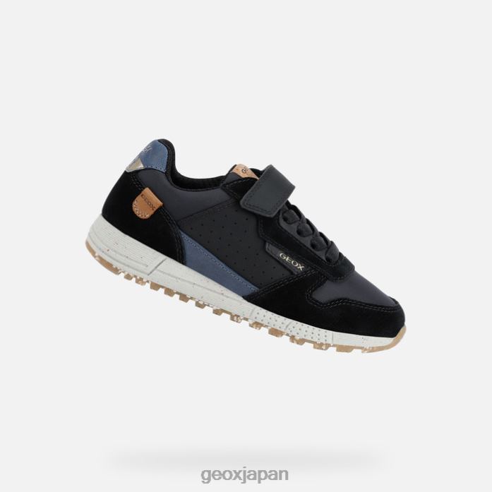 Geox Shoes Japan アルベンジュニア 822JX1245 男の子たち ブラック/ネイビー
