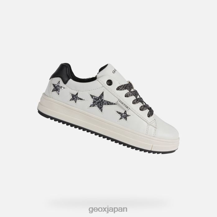 Geox Shoes Japan レベッカガール 822JX1247 女の子 白黒