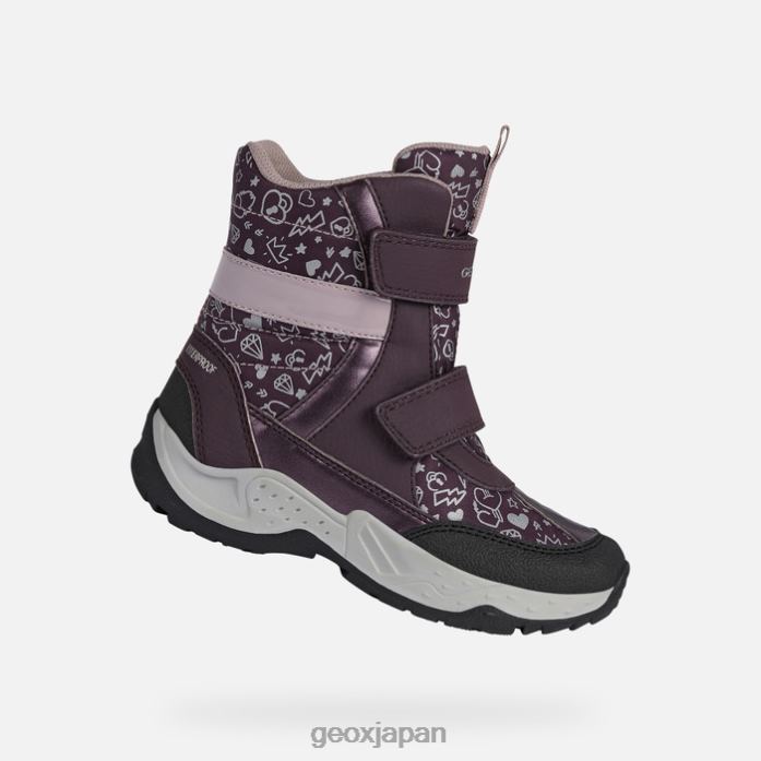Geox Shoes Japan センティエロガール 822JX1253 女の子 プルーン/ダークローズ