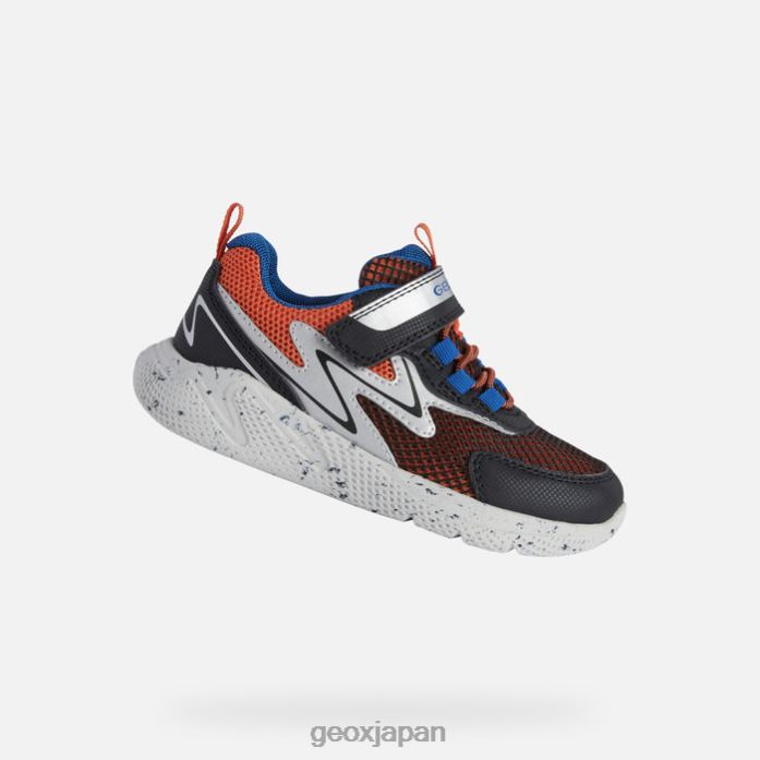 Geox Shoes Japan スプリントボーイ 822JX1289 男の子たち オレンジ/ブラック
