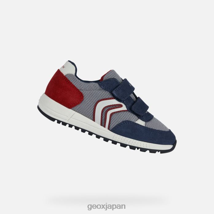 Geox Shoes Japan アルベンボーイ 822JX1339 男の子たち ライトグレー/ネイビー