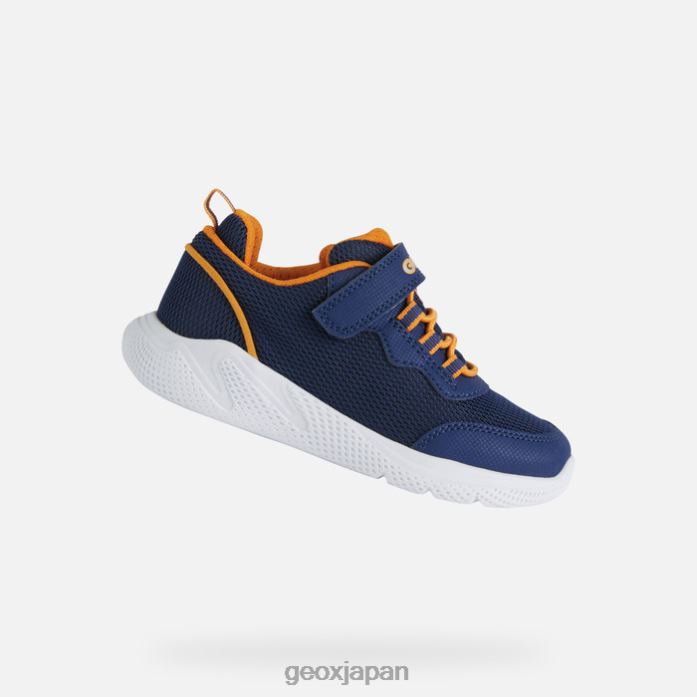 Geox Shoes Japan スプリントジュニア 822JX1350 男の子たち ネイビー/オレンジ