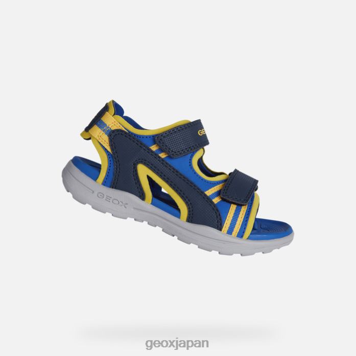 Geox Shoes Japan バニエット少年 822JX1375 男の子たち ネイビー/イエロー