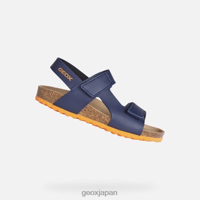 Geox Shoes Japan ギータボーイ 822JX1378 男の子たち ネイビー/オレンジ