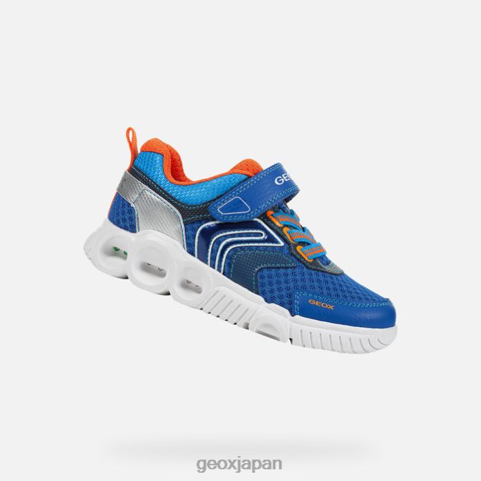 Geox Shoes Japan ルームボーイ 822JX1380 男の子たち ロイヤル/オレンジ