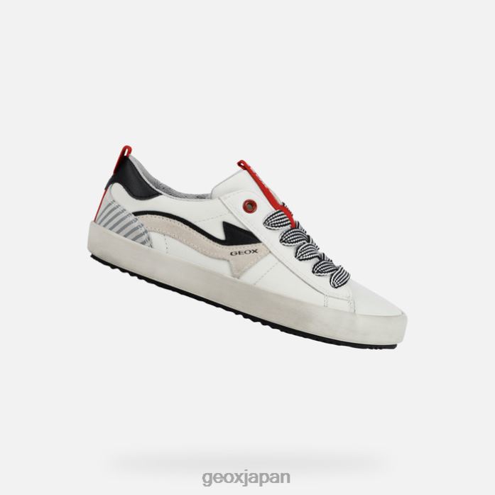 Geox Shoes Japan アロニソ少年 822JX1392 男の子たち 赤、白