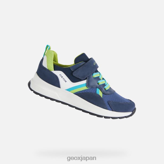Geox Shoes Japan そよ風の少年 822JX1394 男の子たち ネイビー/ライム