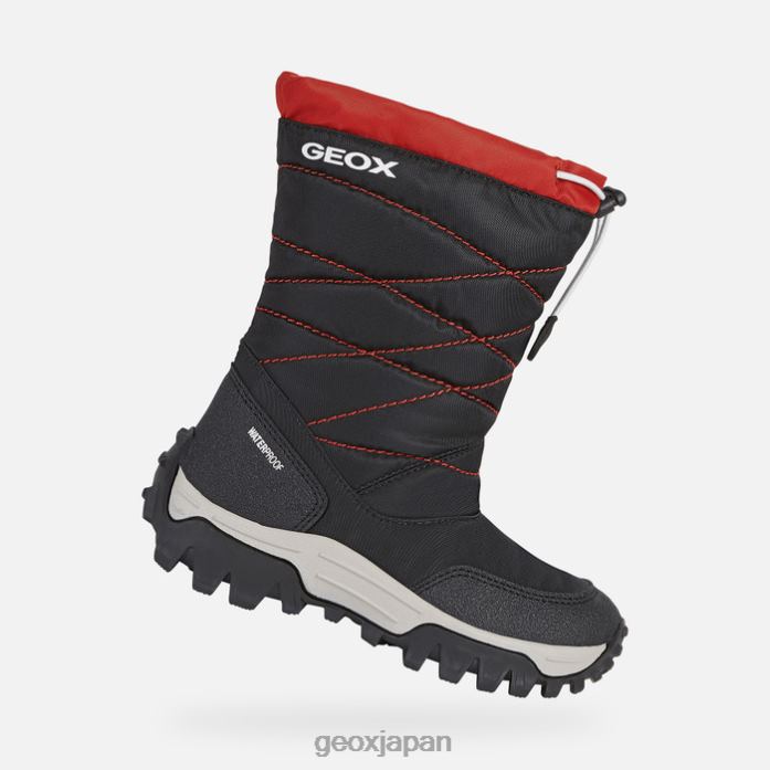 Geox Shoes Japan ヒマラヤの少年 822JX1402 男の子たち 黒/赤