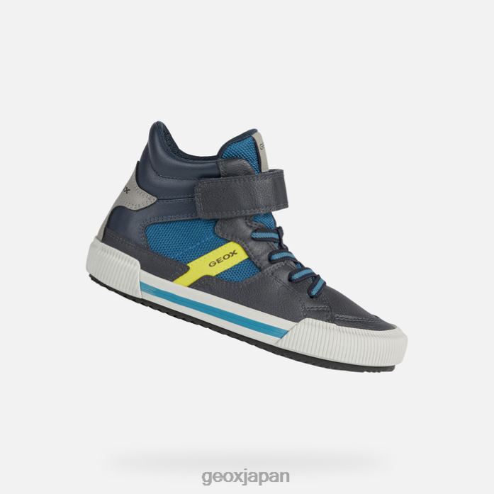 Geox Shoes Japan アロニソ少年 822JX1418 男の子たち ネイビー/ライム