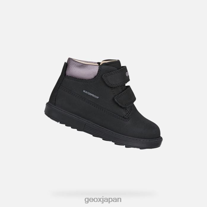 Geox Shoes Japan ハイドベイビー 822JX1423 赤ちゃんと幼児 ブラック/DKピンク