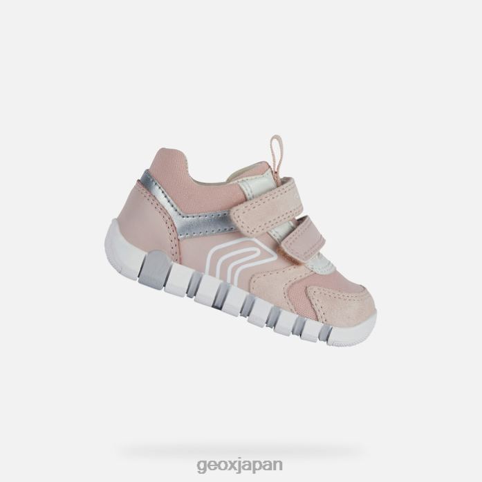 Geox Shoes Japan ユピドゥの女の赤ちゃん 822JX1432 赤ちゃんと幼児 ライトローズ/ホワイト