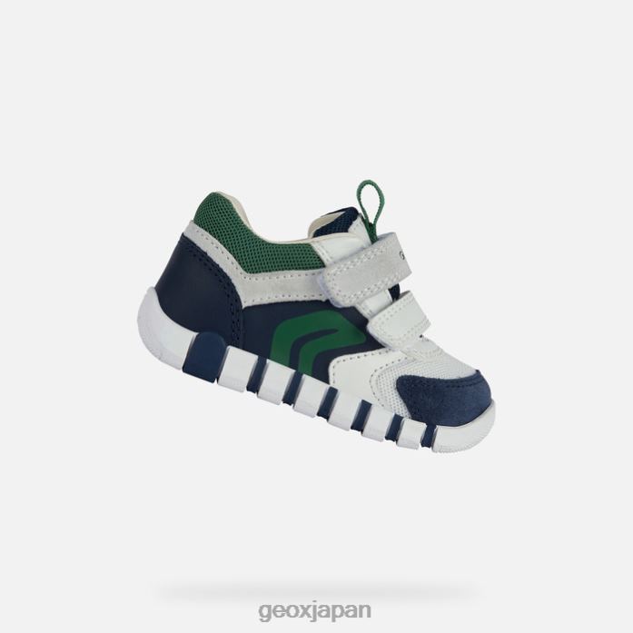 Geox Shoes Japan ユピドゥの男の子 822JX1455 赤ちゃんと幼児 ホワイトネイビー