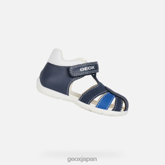 Geox Shoes Japan エルサンの男の子 822JX1485 赤ちゃんと幼児 ネイビー/ロイヤル