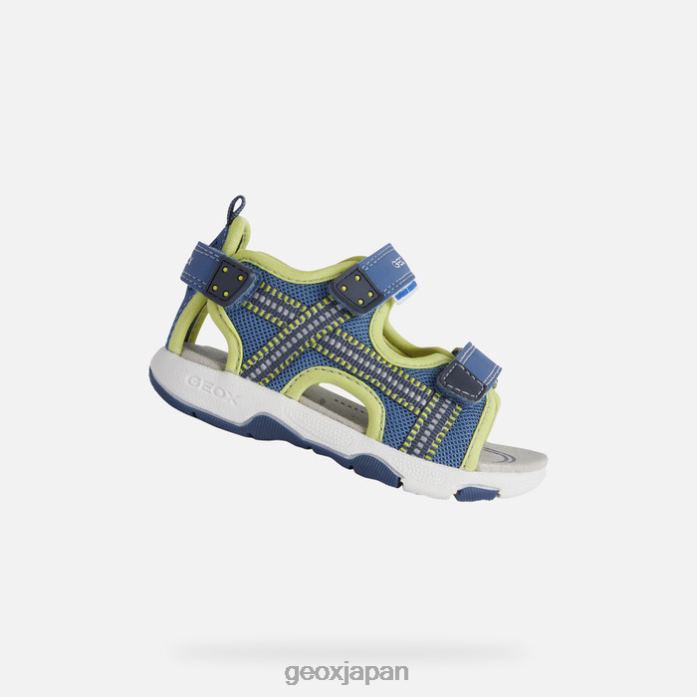 Geox Shoes Japan サンダルマルチ幼児 822JX1495 赤ちゃんと幼児 ライトブルー/ライム