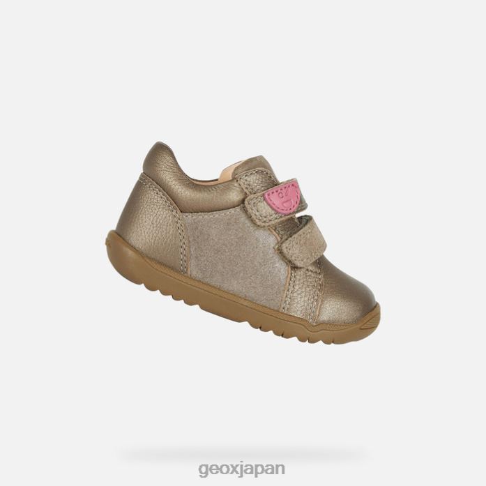 Geox Shoes Japan マキアの女の赤ちゃん 822JX1508 赤ちゃんと幼児 スモークグレー