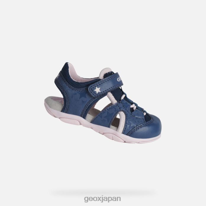 Geox Shoes Japan サンダル アガシム 幼児 822JX1514 赤ちゃんと幼児 ネイビー/ピンク