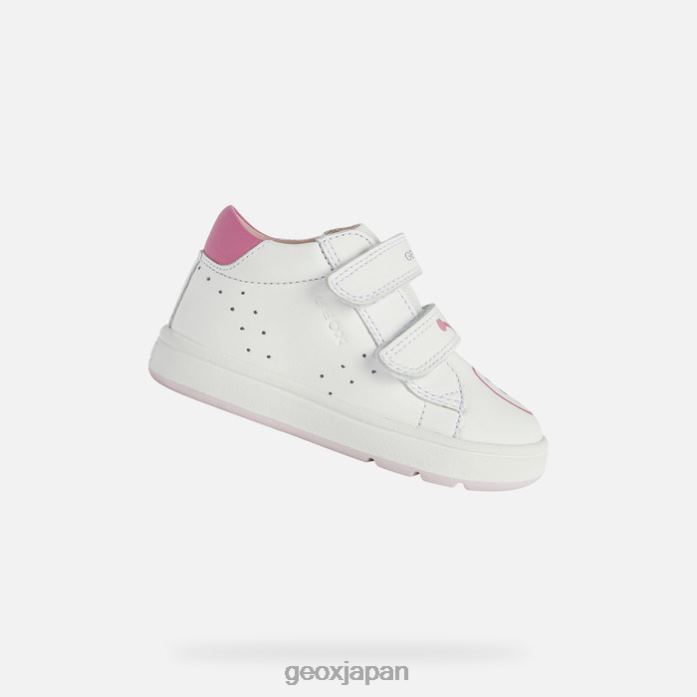 Geox Shoes Japan ビリアベイビー 822JX1524 赤ちゃんと幼児 ホワイト/フクシア