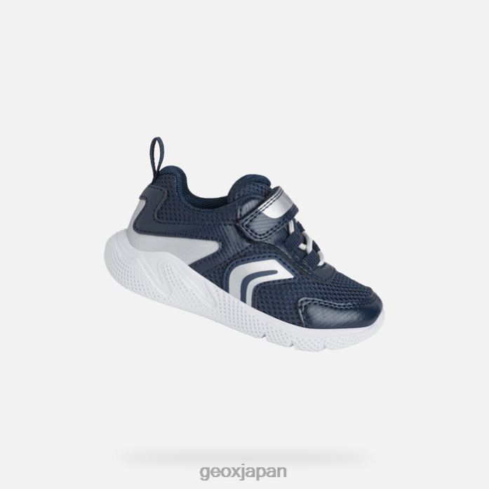 Geox Shoes Japan スプリントベイビー 822JX1527 赤ちゃんと幼児 ネイビー/DKシルバー