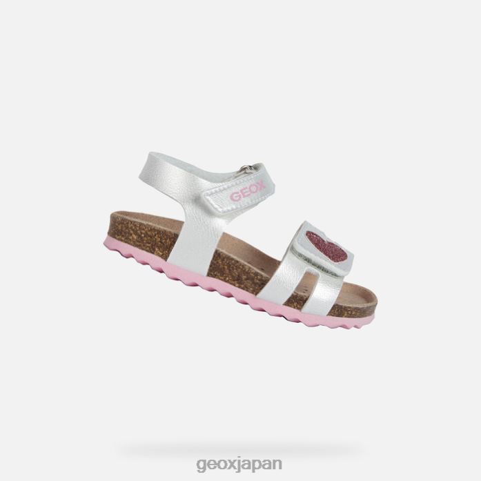 Geox Shoes Japan サンダル チョーキ 幼児 822JX1550 赤ちゃんと幼児 シルバー/ピンク