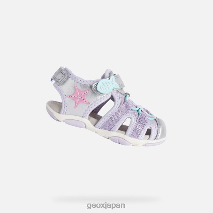 Geox Shoes Japan サンダル アガシム 幼児 822JX1595 赤ちゃんと幼児 シルバー/ライラック