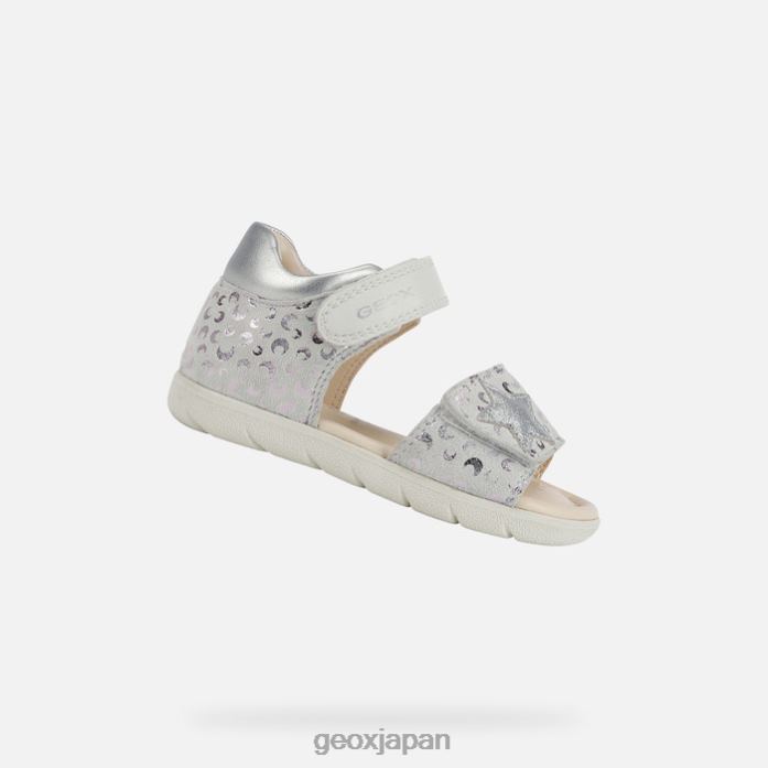 Geox Shoes Japan サンダルアルル幼児 822JX1599 赤ちゃんと幼児 ホワイト/シルバー