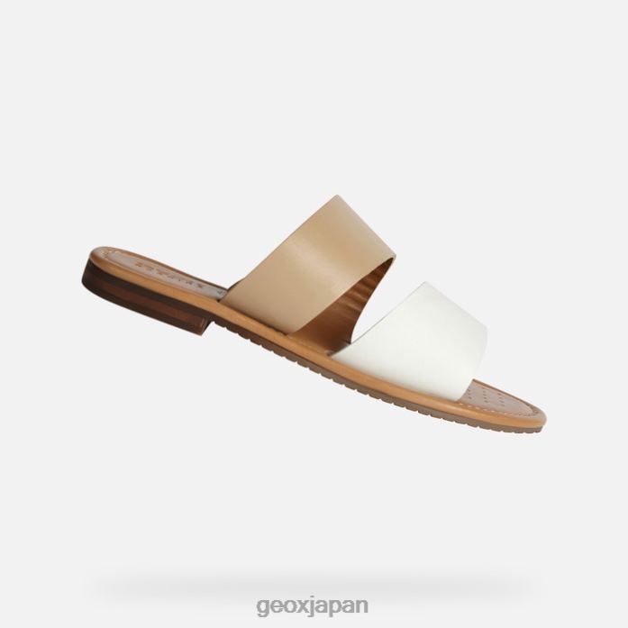 Geox Shoes Japan ソジーの女性 822JX161 女性 ベージュ/ホワイト