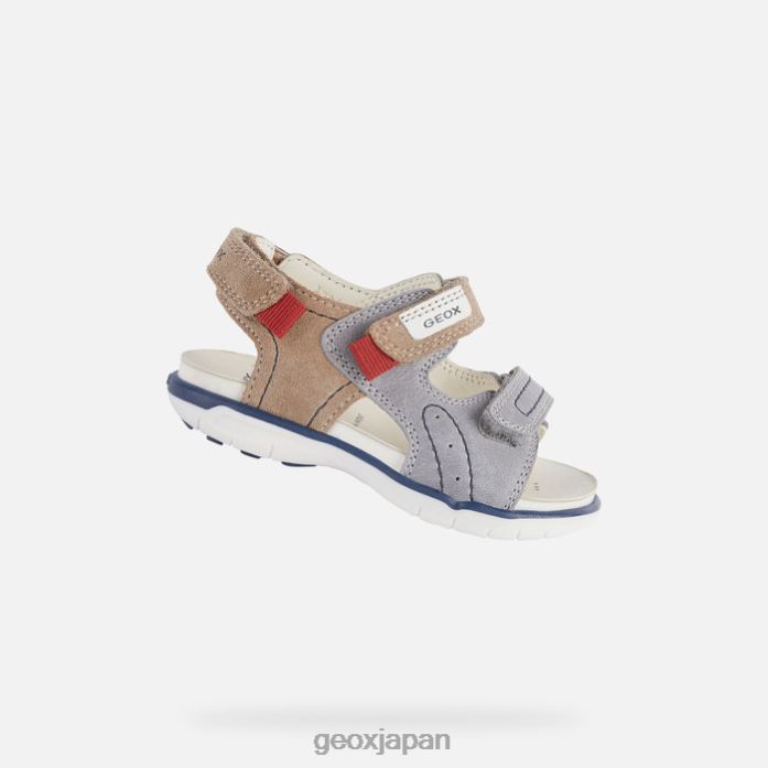 Geox Shoes Japan サンダルデリー幼児 822JX1629 赤ちゃんと幼児 グレー/ベージュ